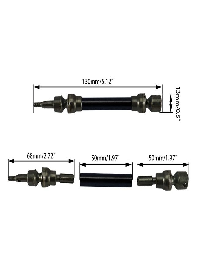 RCAWD 4X Slider Front/Rear Drive Shaft Set for 1/10 Arrma 1/10 Big Rock 4X4 V3 3S Blx Brushless Monster Truck RTR Upgrade Parts(Black) - Image 4